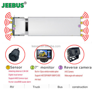 Sistema de Sensor de estacionamiento de vehículos pesados, Sensor de detección de obstáculos ciegos de coche de respaldo con sistema de cámara de marcha atrás con Monitor de 7 pulgadas