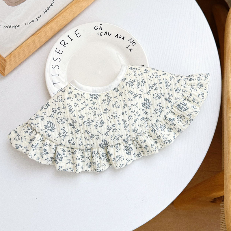 Mantón crepe azul floral-impermeable