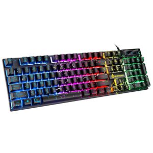 Combo de Teclado e Mouse Gamer RGB com Fio SHIPADOO D500 Preto/Branco, Conjunto Ergonômico à Prova d'Água para Jogadores de Desktop - Product Image 3