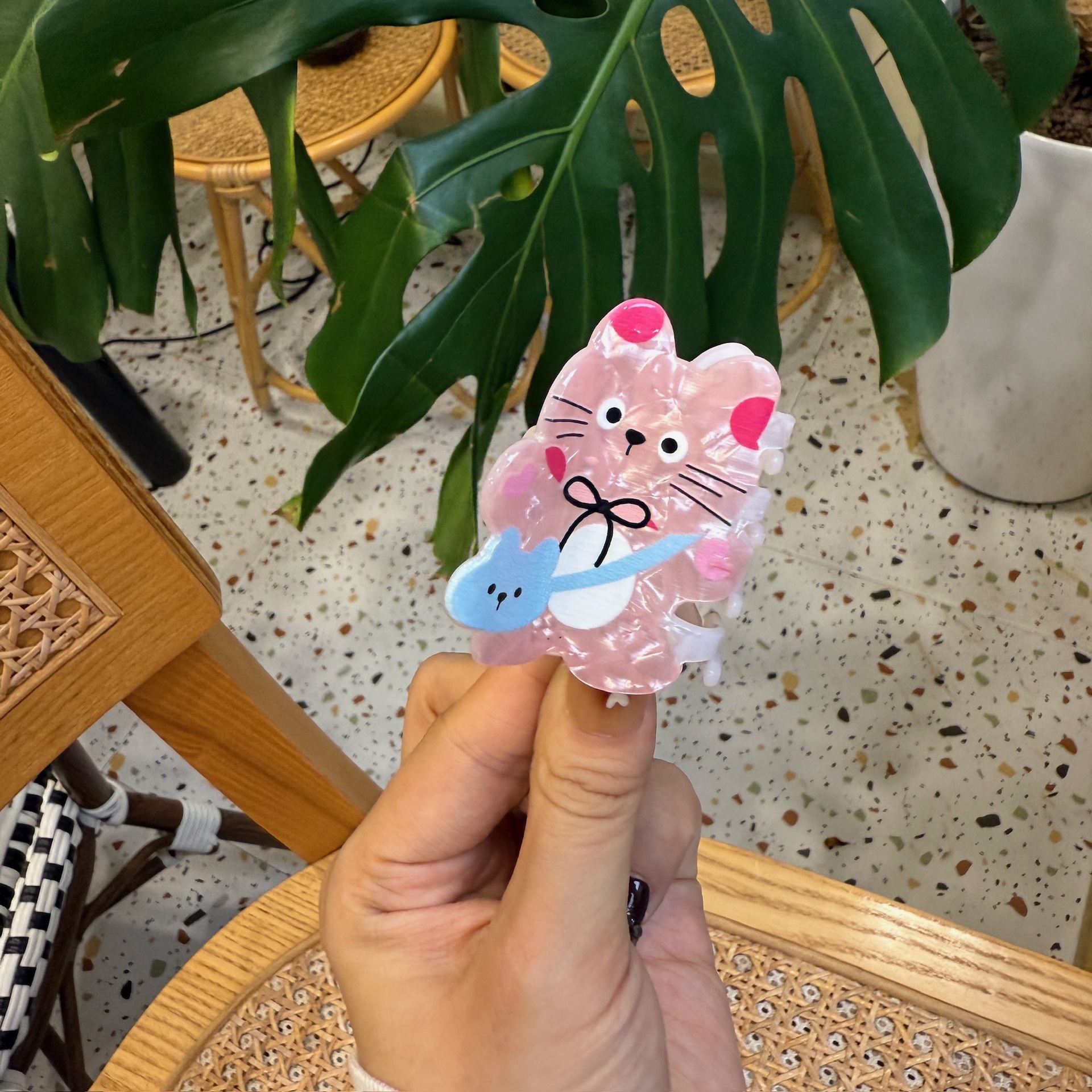 Sac pour chaton lapin rose et bleu