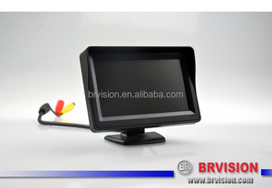 Monitor de pantalla Digital TFT de 4,3 pulgadas OEM de fábrica con 1 Conector RCA de entrada de cámara 12V para sistema de monitoreo de ayuda de marcha atrás de coche