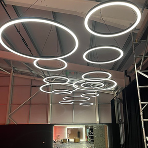 CRI90 1.2m 1.5m 1.8m Diameter Round Led Pendant <strong>Light</strong> Interior Ceiling <strong>Light</strong> with Black White Shell