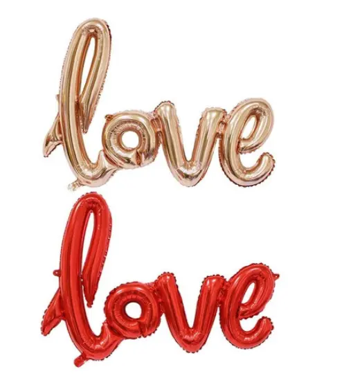 inflatable Love Foil Balloon Mylar Balloons Valentines Day Wedding Party Decoration for Indoor Outdoor