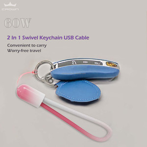 全新设计的手机配件带旋转便携式钥匙扣的USB C至C电缆3.0a快速充电电缆 - Product Image 6