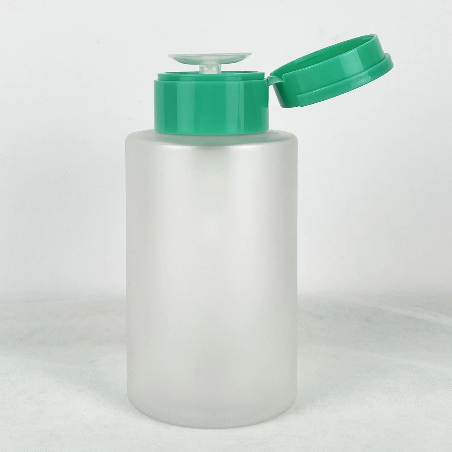 Tırnak cilası ve makyaj çıkarıcı pompalı dağıtıcı için boş kilitlenebilir şampuan şişeleri şeffaf kozmetik konteyner aşağı itin