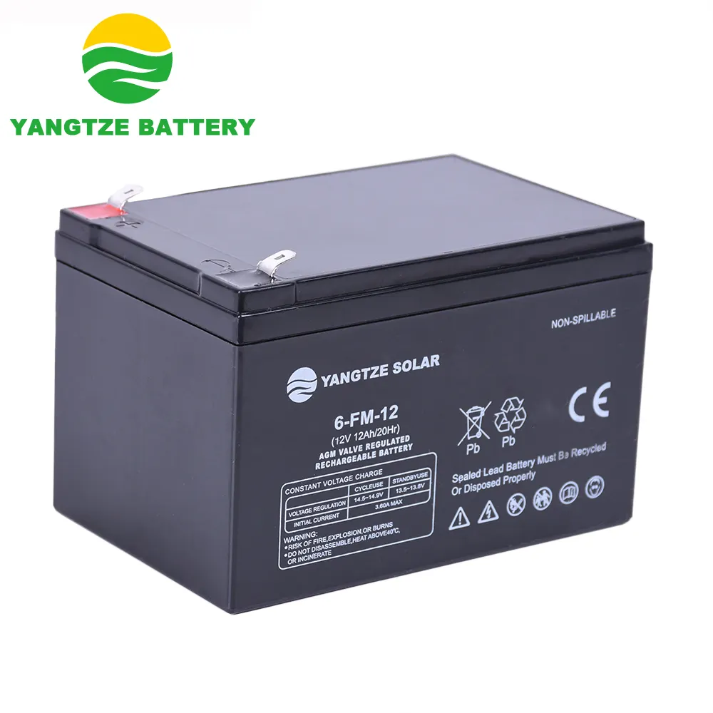 Yangtze High Safety Sealed Maintenance Free Dry Battery 12V 12Ah