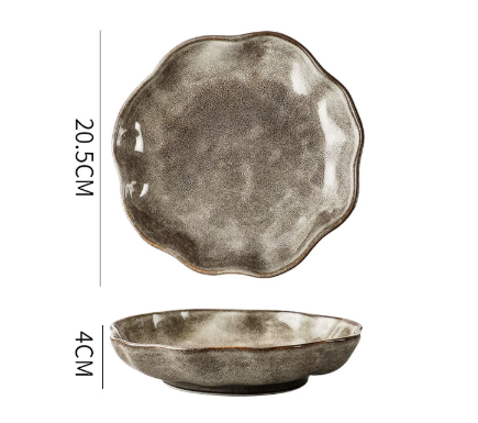 Assiette creuse à motif de pierre de 8 pouces