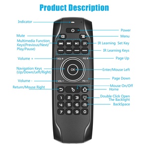 G7BTS 5,0 Mini teclado Control remoto ratón volador de doble cara función retroiluminada para Android TV Box Mini PC plástico - Product Image 2