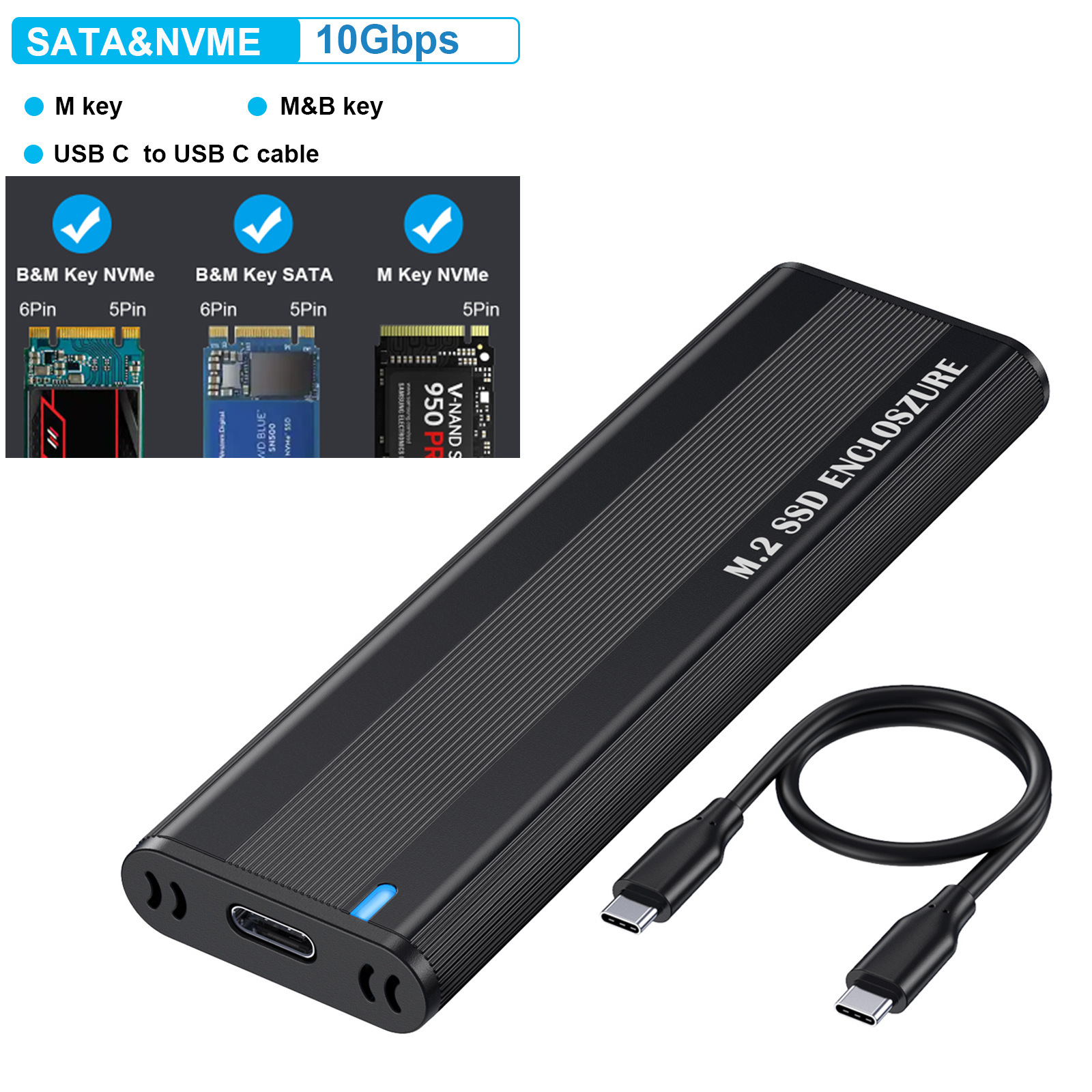 สายเคเบิลข้อมูลแบบ C-C รองรับโปรโตคอลคู่ ความเร็ว 10Gbps