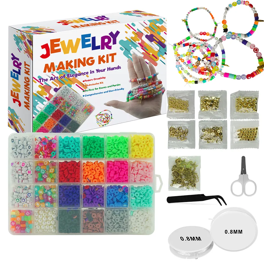 Khy miçangas soltas coloridas de 4mm, joias de vidro e plástico para pulseira, colar, contas de argila, kit de miçangas de letras, brinquedo DIY, venda imperdível