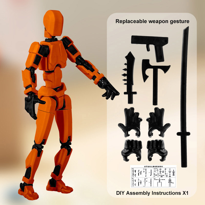 Arma de Mech-4 naranja grande 4 modo