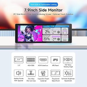 Waveshare 7.9inch IPS Display, 400*1280 Pixel, Compatible with <strong>Raspberry</strong> <strong>Pi</strong> 5 Hi-Fi Speaker, Without Touch <strong>Function</strong> - Product Image 3