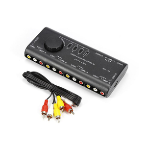 Conmutador de señal de Audio y vídeo 4 en 1, Selector de 4 vías con Cable RCA para televisión, DVD, VCD y TV