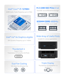 Beelink SEi12 Max Mini PC Intel I7 12700H 32GB DDR4 500GB M.2 NVMe SSD <strong>Supports</strong> 4K WiFi6 BT5.2 HTPC Desktop Computer <strong>SEi</strong> - Product Image 6
