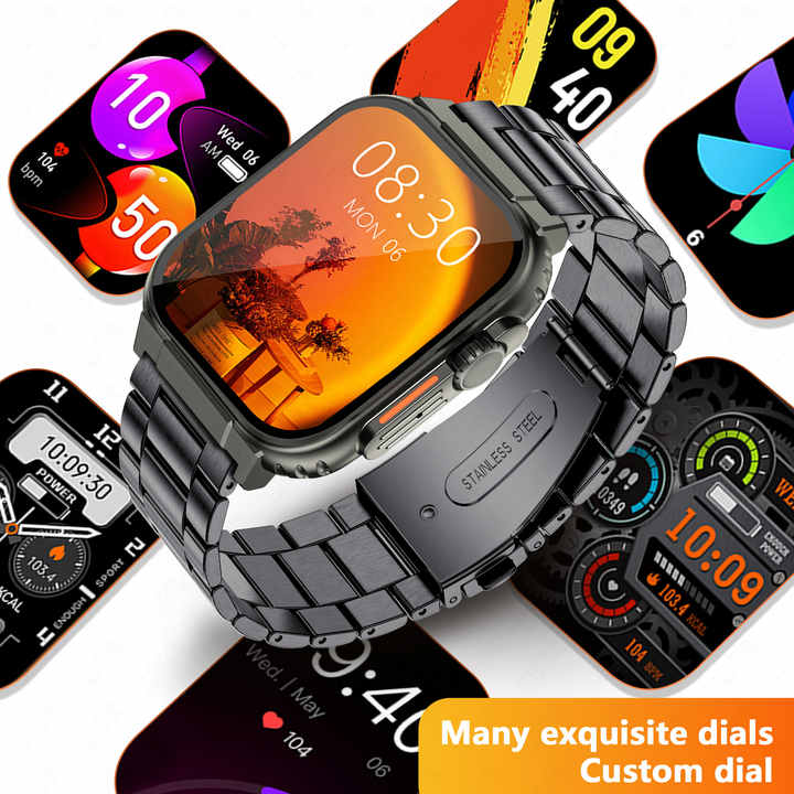 LIGE Men 1,96 ''HD Smart Watch Monitor saludable BT Call Fitness impermeable Sports Smartwatch para IOS Android Phone 2023