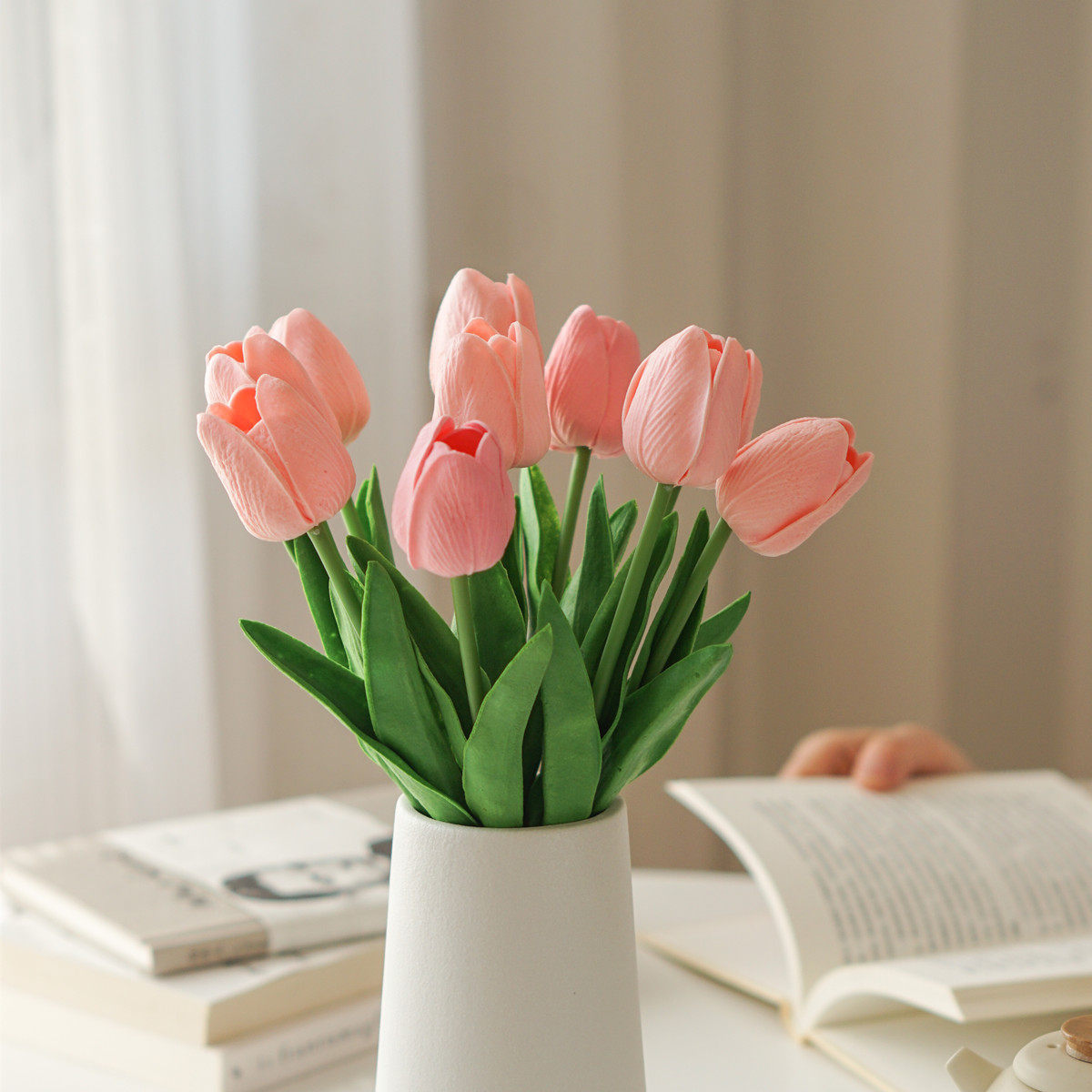มินิทิวลิป สีชมพูอ่อน (ก้านเดี่ยว) (สูง 32.5ซม.)