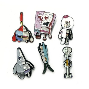 Toptan karikatür Spongebob Pie büyük yıldız Metal rozeti yaratıcı kişilik sırt çantası dekorasyon Pin emaye yaka iğnesi - Product Image 1