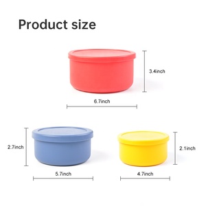Contenedores de silicona para almacenamiento de alimentos, caja a prueba de masa de pizza, bandeja apilable a prueba de pan con tapa hermética - Product Image 5