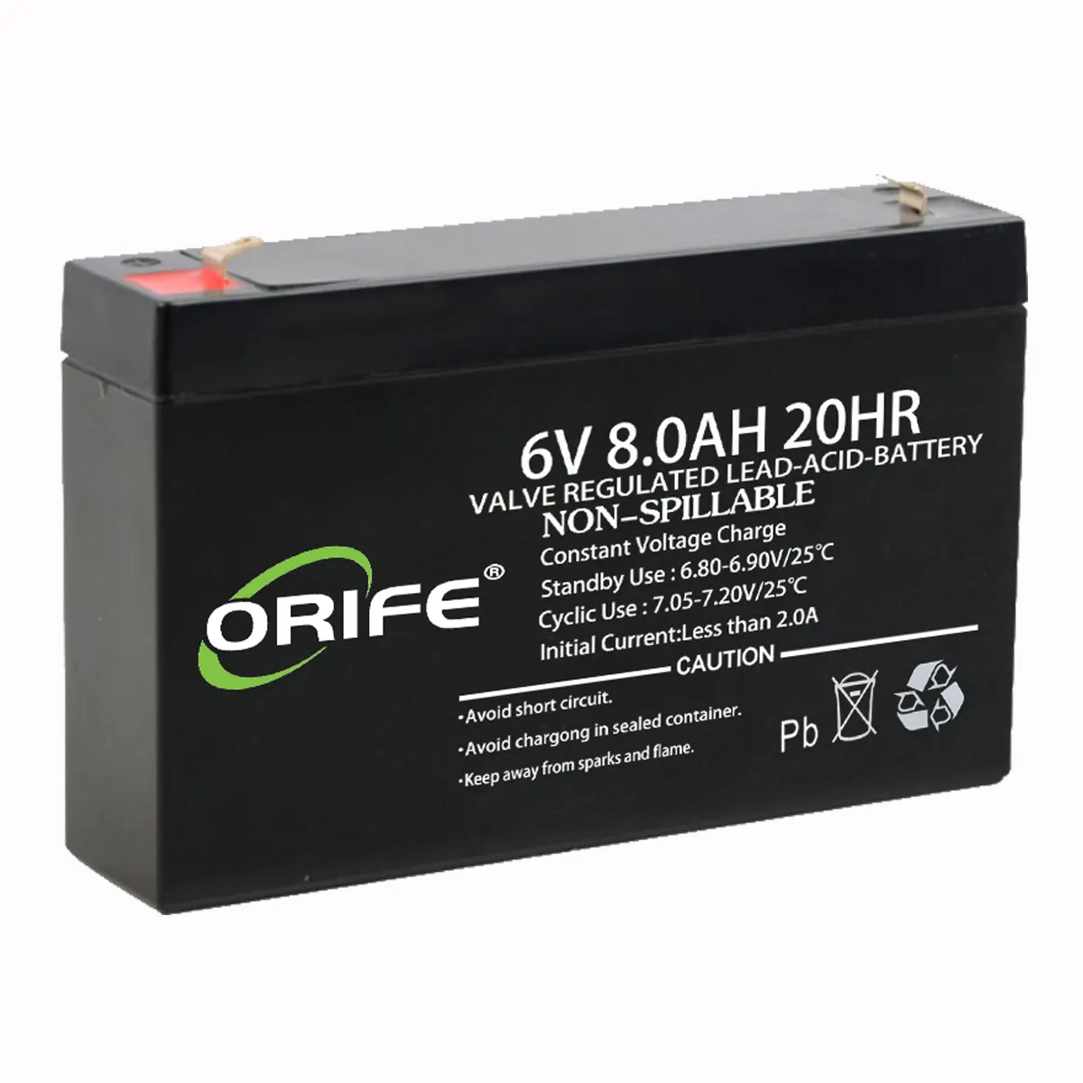 ORIFE fabricante entrega selada chumbo ácido 6v 8ah vrla bateria recarregável