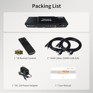 HDMI <strong>KVM</strong> <strong>Switch</strong> <strong>1</strong> Monitor 2 Computers USB <strong>3</strong>.0 Audio&amp; Microphone EDID L/R Audio 4k60hz 2 Port <strong>KVM</strong> <strong>Switches</strong>