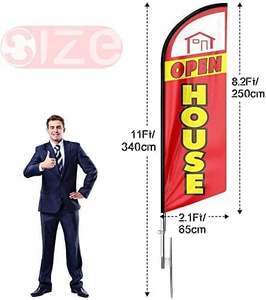 Open House bandiera di piume Banner agenti immobiliari Digital Open House segni di pubblicità aziendale reso resistente seta poliestere - Product Image 4