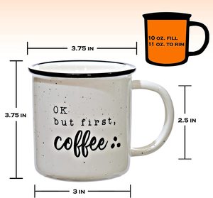 わかりましたが、最初のコーヒー11オンスの引用付きセラミックコーヒーマグ、ことわざ付きのかわいい面白いコーヒーマグ、キャンプファイヤー面白いコーヒーマグ