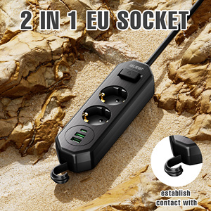 工厂新设计2个插座2个USB 1型电涌保护器扩展插座电源板 - Product Image 2