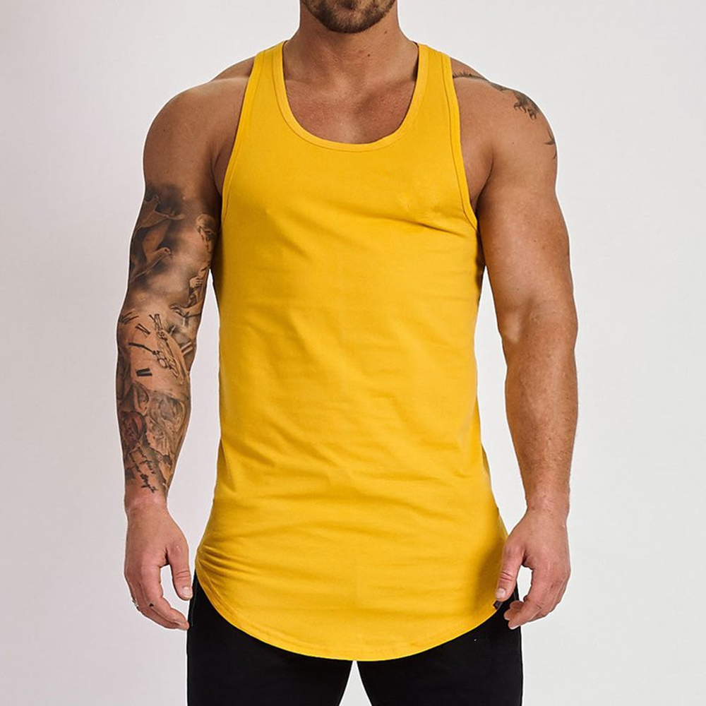 Camiseta sin mangas de compresión amarilla