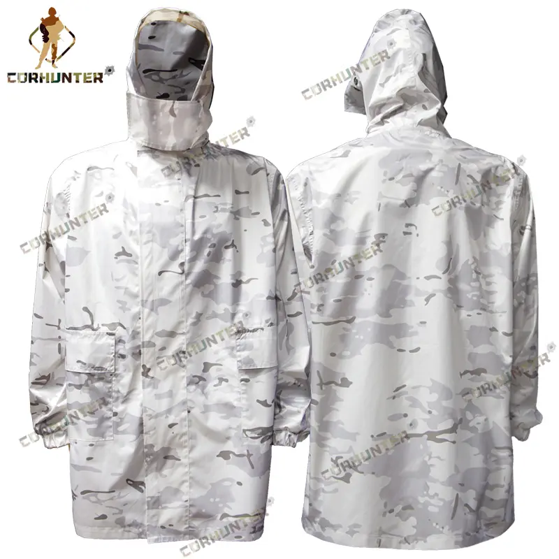 Traje de camuflaje digital para la nieve, traje de entrenamiento dividido infrarrojo, ropa de camuflaje blanca, venta al por mayor con sombrero