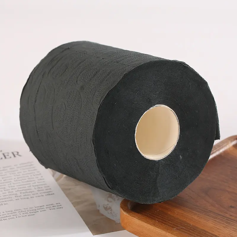 Großhandel Benutzer definierte Farbe Toiletten papier Rollen papier Papier Toilette Papel Hygiene hells chwarz schwarz Toiletten papier
