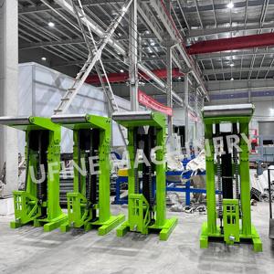 Carga y descarga convenientes Carga del contenedor Sistema de elevación hidráulica de 35 toneladas Estabilizadores hidráulicos de doble efecto