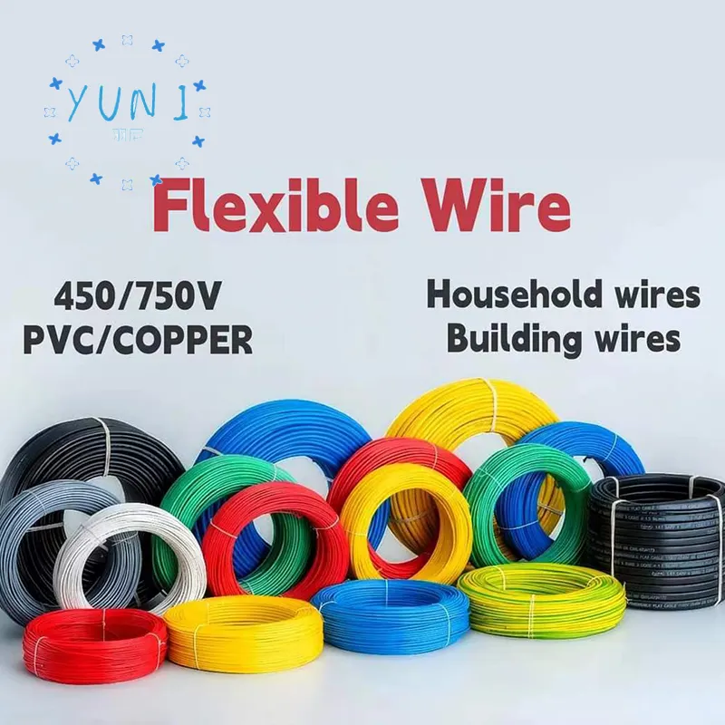 YUNI 6AWG 8AWG 10AWG 12AWG Copper Core PVC Insulated Electrical Cable Thhnthwnthwtw Cable Wire Heating Cable Stranded Wire 450V