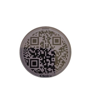 Restaurant Waterproof RFID Table Tag QR <strong>Code</strong> Epoxy / PVC / Acrylic 13.56MHz RFID Menu Tag - Product Image 1