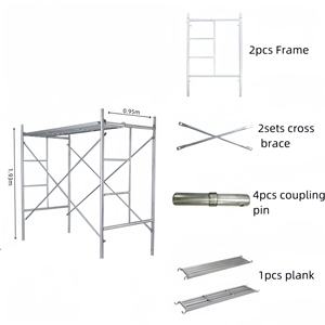 7ft กรอบนั่งร้าน zytj. X 5ft X 10FT หอนั่งร้านแบบกลิ้ง2ระดับ Set2-Rung เฟรม + วงเล็บปีกกา + แพลตฟอร์ม