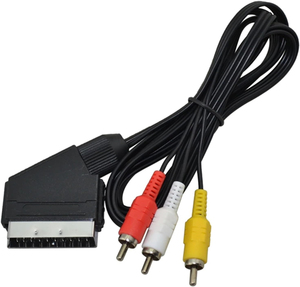 1.8M 6FT RGB <strong>Scart</strong> <strong>to</strong> 3 <strong>RCA</strong> AV Cable <strong>Scart</strong> <strong>to</strong> 3RCA Audio Video Connector for Nintendo Entertainment System NES AV Cable Cord - Product Image 1