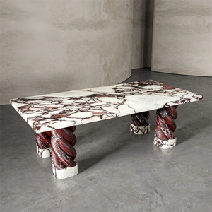 โต๊ะอาหารหินอ่อนฐาน6เก้าอี้หรูหรา Rosso levanto - Product Image 5