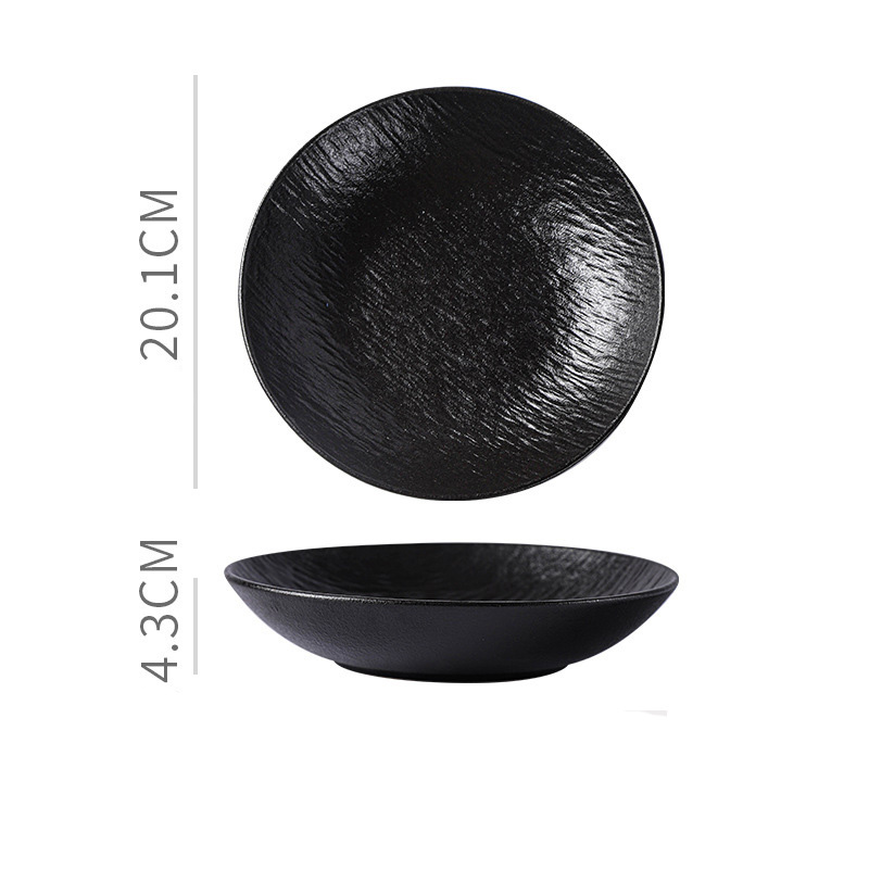 Plato hondo de 8 pulgadas - Negro