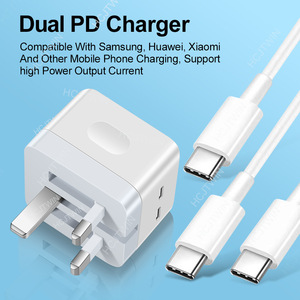 PD40W ab/abd/İngiltere hızlı şarj şarj Apple cep telefonu şarj için uygun çift C Port 40W çift hat çıkışı şarj kafası - Product Image 4