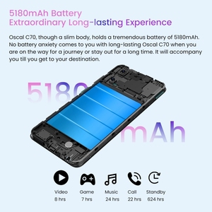 Blackview OSCAL C70 Unlocked akıllı telefon 6GB + 128GB 5180mAh pil 6.56 inç 4G Android 12 akıllı telefon