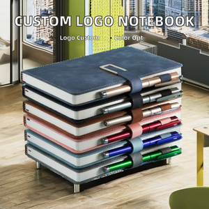 Fabbrica Custom Logo A5 Planner 60 fogli in bianco copertina in pelle PU taccuino con penna in metallo Set - Product Image 3