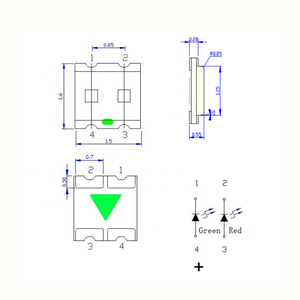 KTRLIGHT 1615 SMD LED kırmızı ve beyaz 0.1W 1615 Led ışık çip diyot Led lamba yuvası iki renkli - Product Image 3