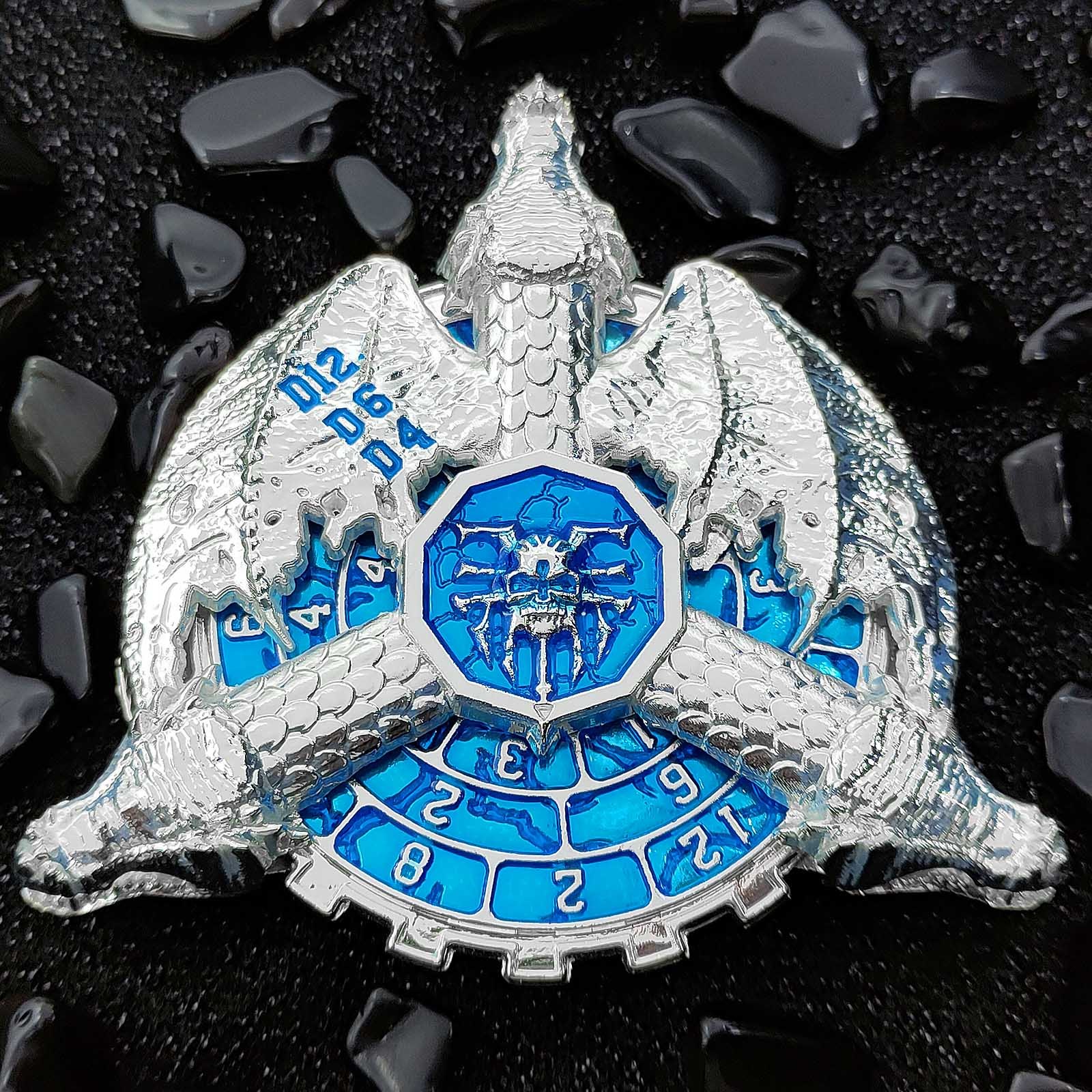 Dragón demonio - azul plateado