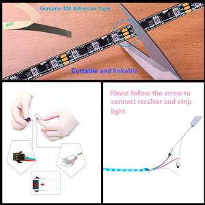 WS2811 IC RGB addressable LED Strip Light 5050 SMD RGB 60LED /m 20พิกเซลส์/เมตรหลายสี10M เพลงไล่ IP65 - Product Image 5