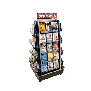 Tùy Chỉnh Âm Nhạc Cửa Hàng Bốn Bên Kim Loại Truyện Tranh Cuốn Sách Hiển Thị Giá Thẻ Hiển Thị Kệ <span class=keywords><strong>CD</strong></span> Đứng Với Tiêu Đề - Product Image 3