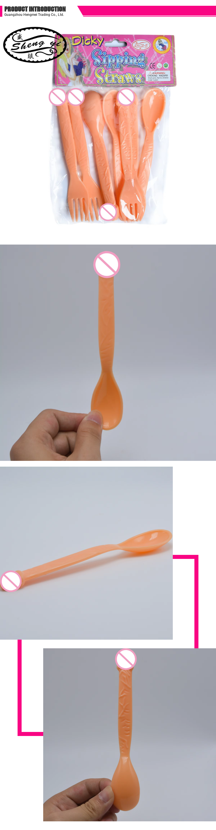 Funny Naughty Toys - HM Festival Decoration Party Dildo Shape Spoon and Fork