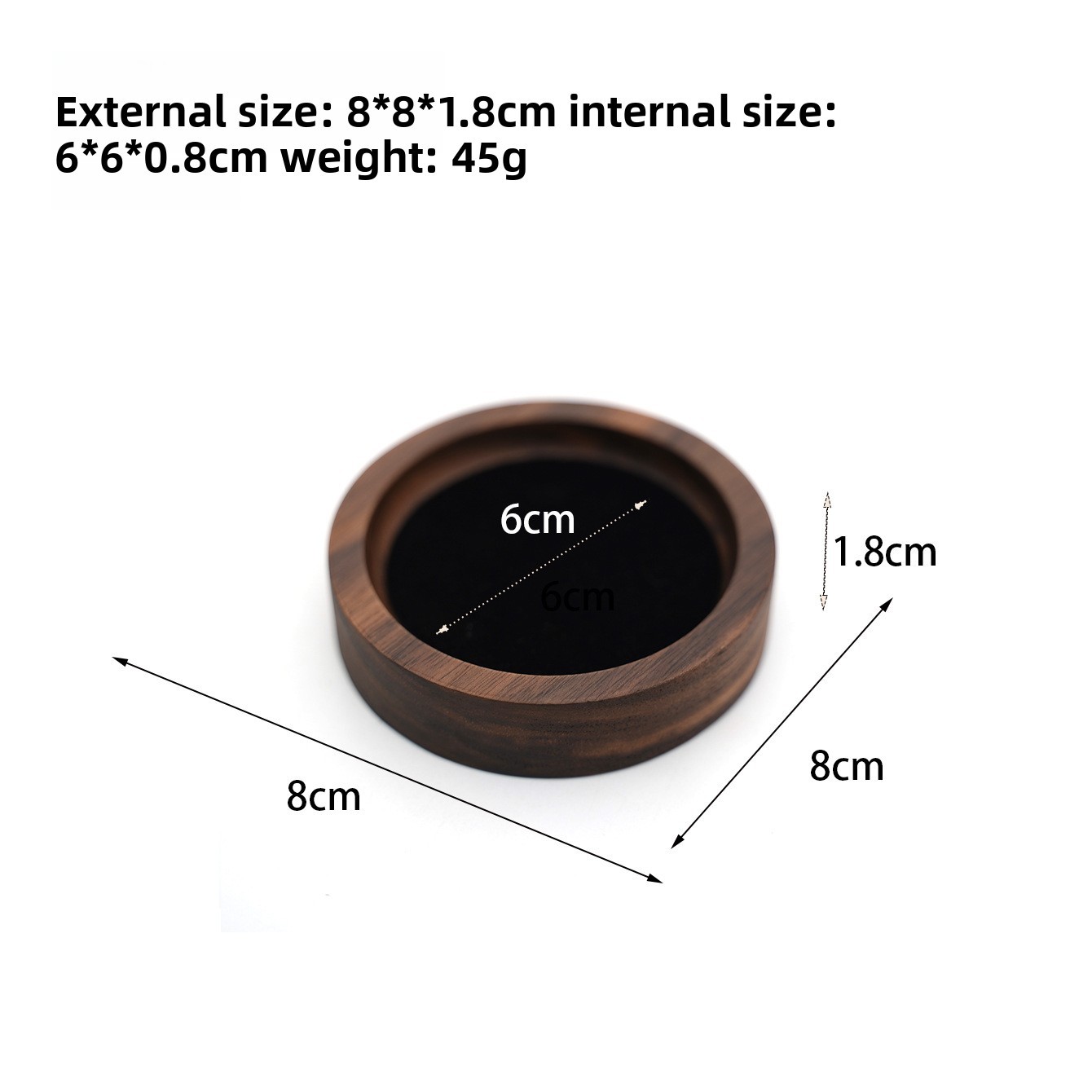 Small round - Black velvet