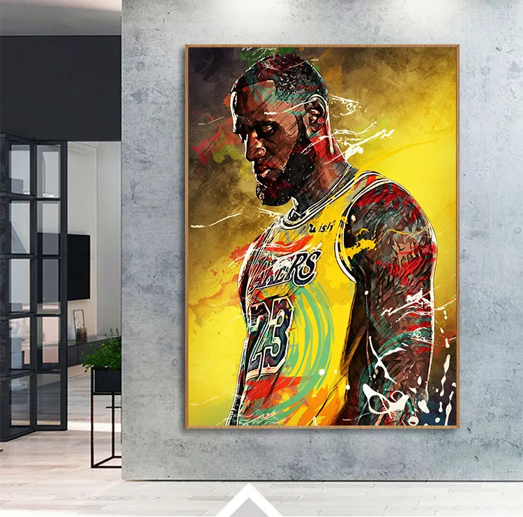 23 retratos de atletas famosos de baloncesto, póster de arte Pop e impresión de lienzo, arte de pared para sala de estar, decoración del hogar