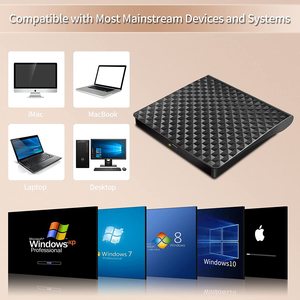 USB3.0黑色便携式DVD刻录机驱动器CD/DVD RW超薄设计USB a USB C接口，适用于笔记本电脑/台式机 - Product Image 5