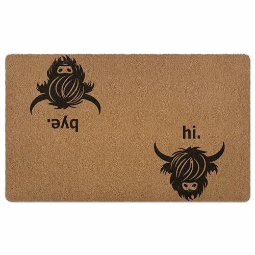 Tapis de sol imitation fibre de coco en forme de vache