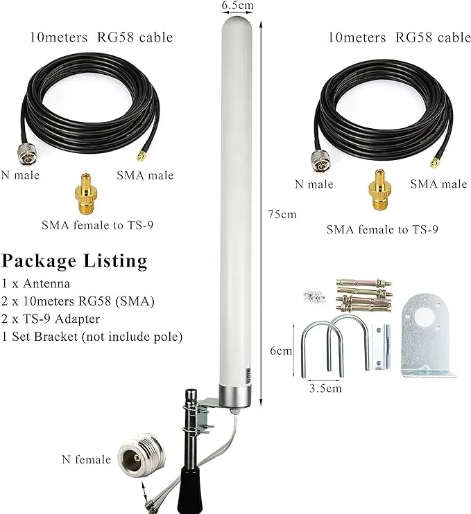 Dual Mimo Outdoor Antenna-4G LTE WiFi Omni direktion aler Antennen router Mobiler drahtloser Hotspot mit SMA-TS-9 adapter